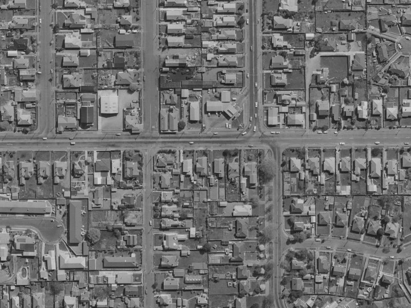 128 N Avon Road from the air, 1970-1974