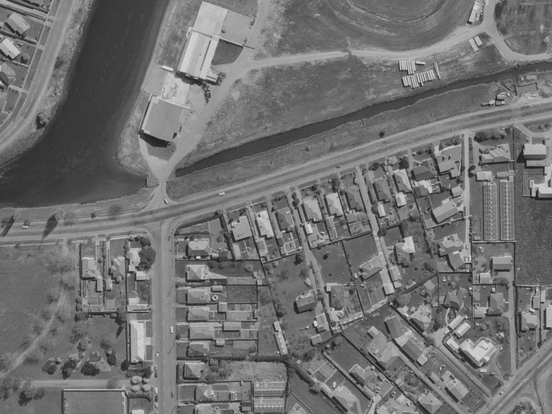 850 Avonside Drive from the air, 1970-1974