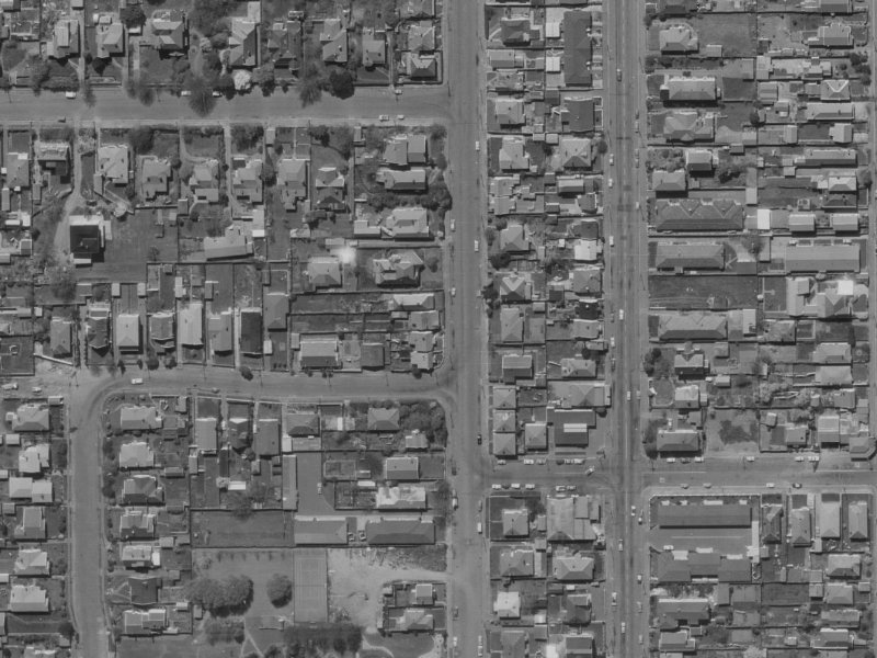 976 Colombo Street from the air, 1970-1974