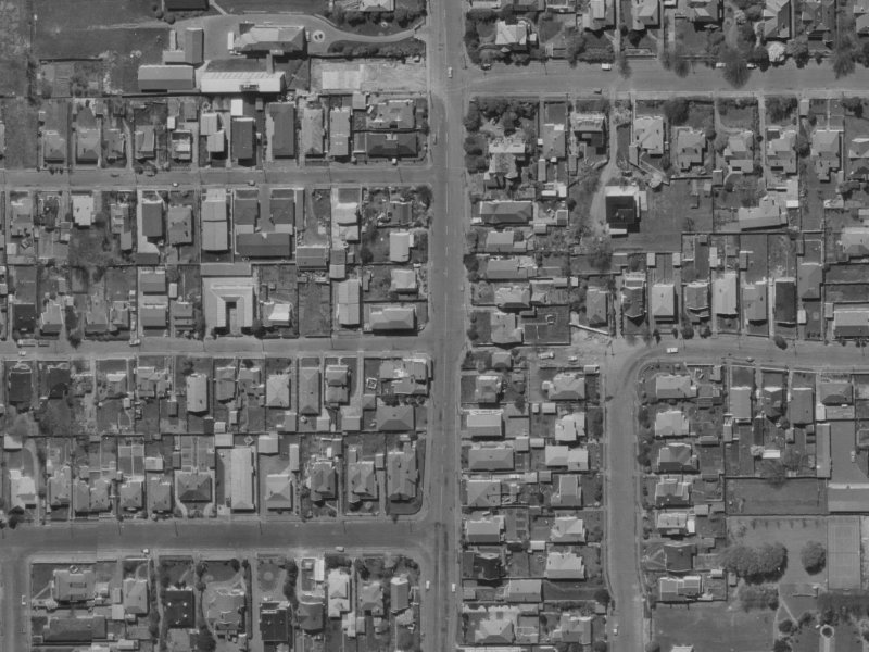 87 Clare Road from the air, 1970-1974