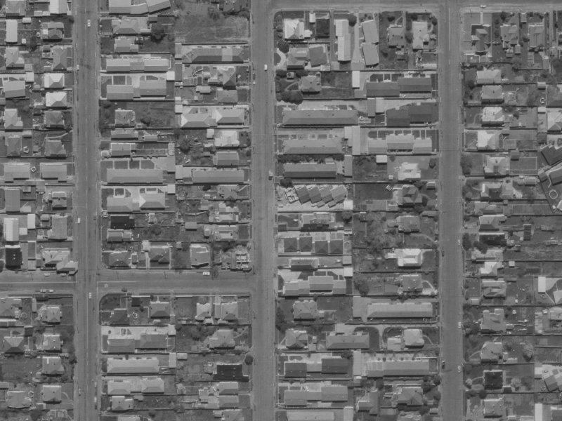 12 Delorean Drive from the air, 1970-1974