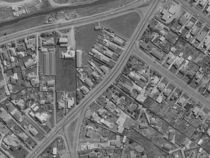 71 Wainoni Road from the air, 1970-1974