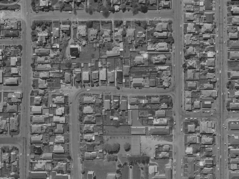 468 Durham St North from the air, 1970-1974