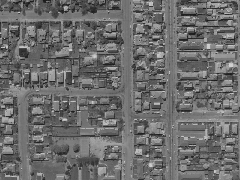 971 Colombo Street from the air, 1970-1974