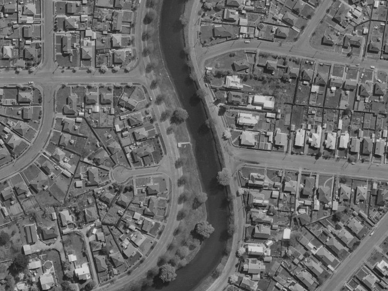 324 Avonside Drive from the air, 1970-1974