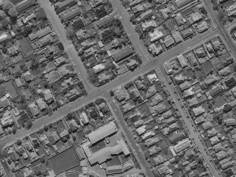 42 Merivale Lane from the air, 1970-1974