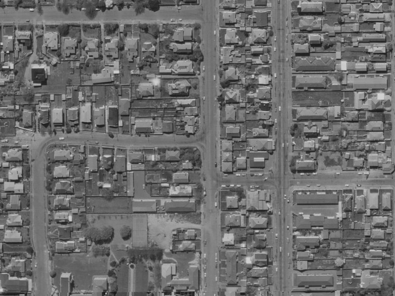 970 Colombo Street from the air, 1970-1974