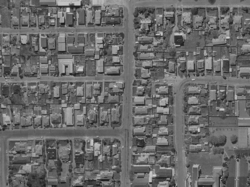 54A Springfield Road from the air, 1970-1974