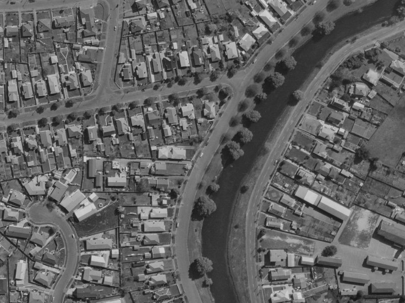 560 Avonside Drive from the air, 1970-1974