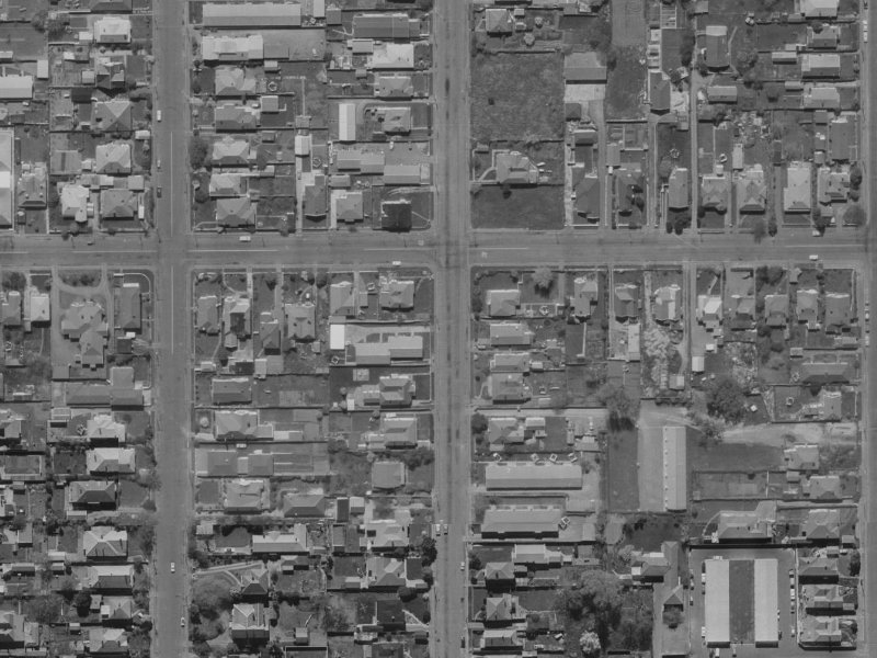 454 Madras Street from the air, 1970-1974