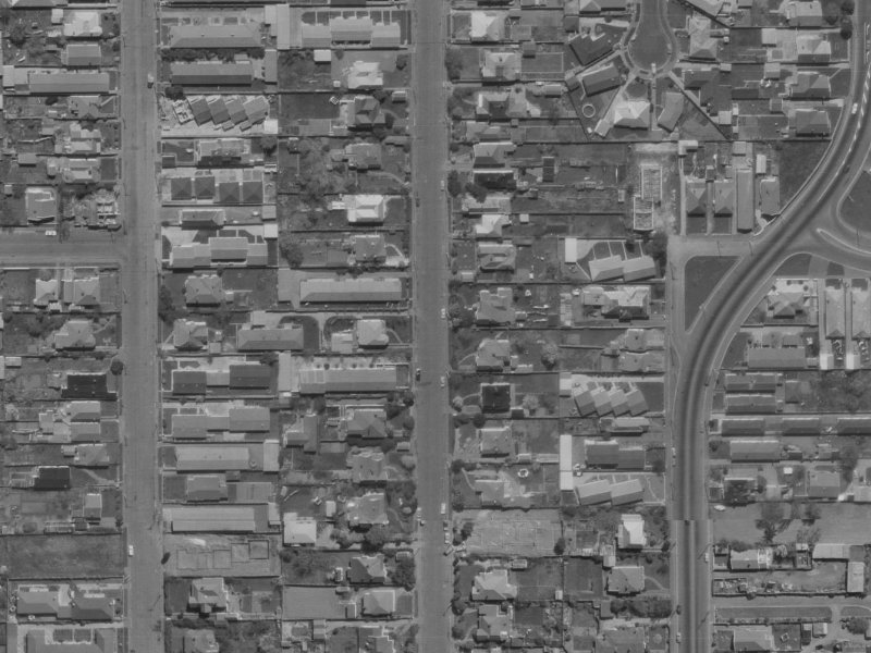 36-42 Champion Street from the air, 1970-1974
