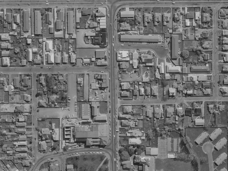 319-325 Stanmore Road from the air, 1970-1974