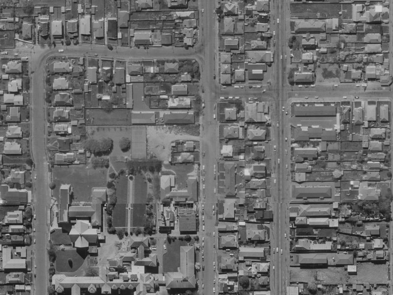 955 Colombo Street from the air, 1970-1974