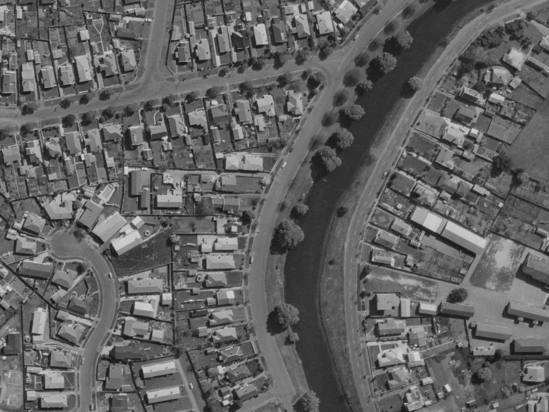 564 Avonside Drive from the air, 1970-1974