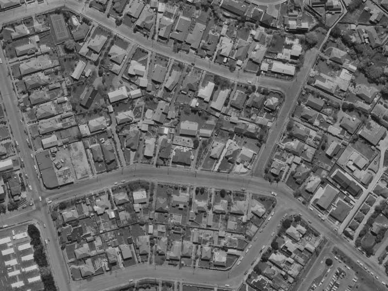88C Creyke Road from the air, 1970-1974