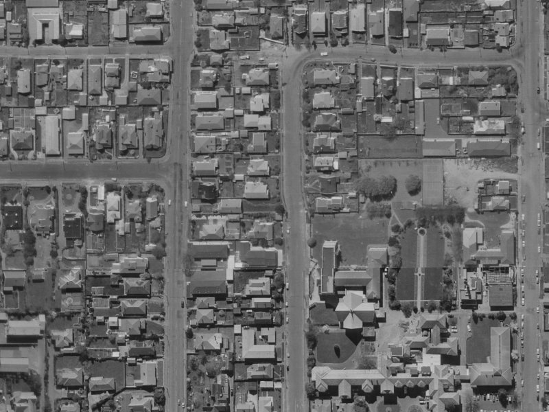 469 Durham St North from the air, 1970-1974
