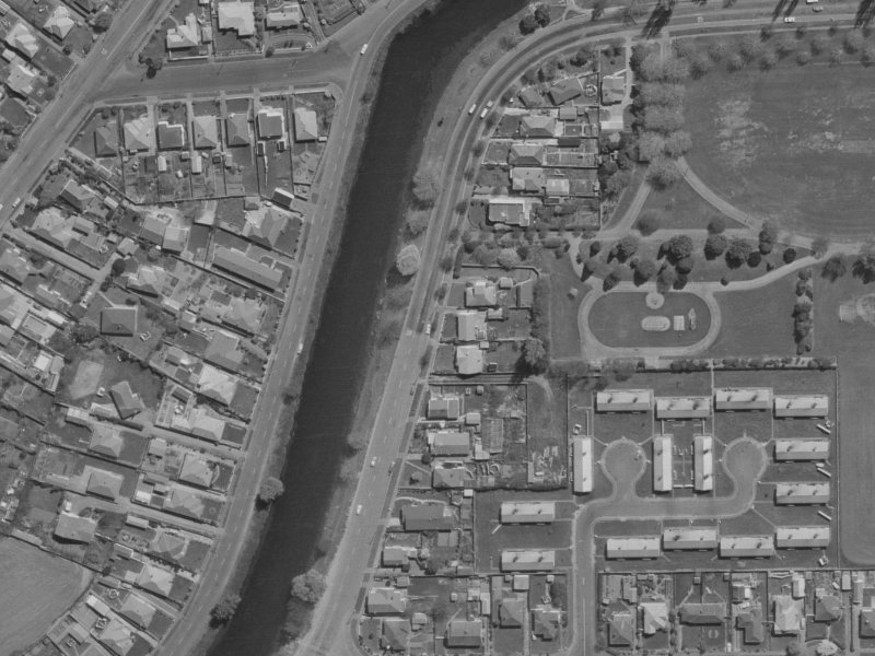 736 Avonside Drive from the air, 1970-1974