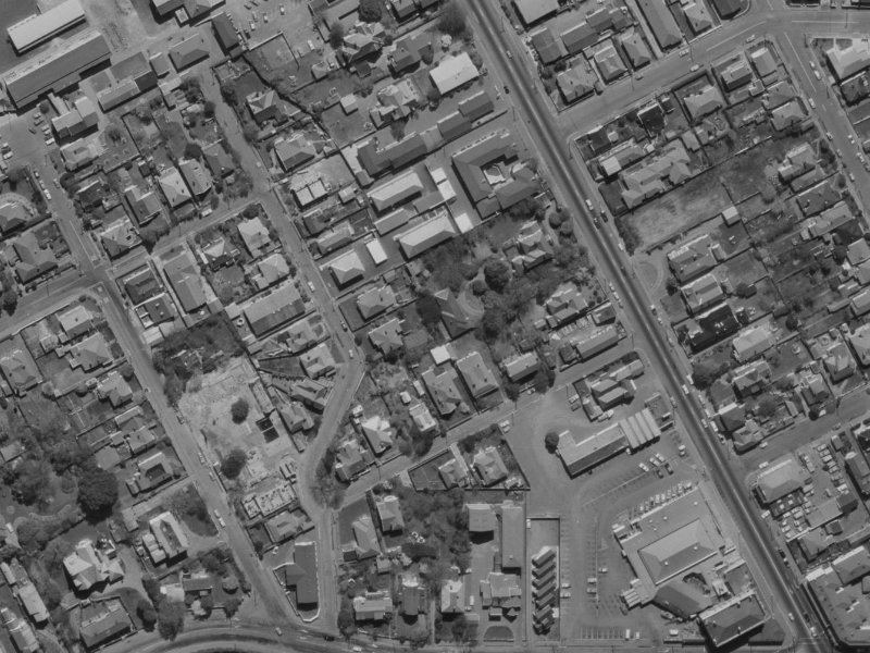 28 Tonbridge Street from the air, 1970-1974