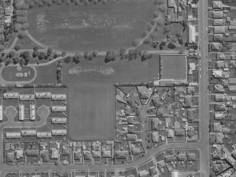 13 Braemar Place from the air, 1970-1974