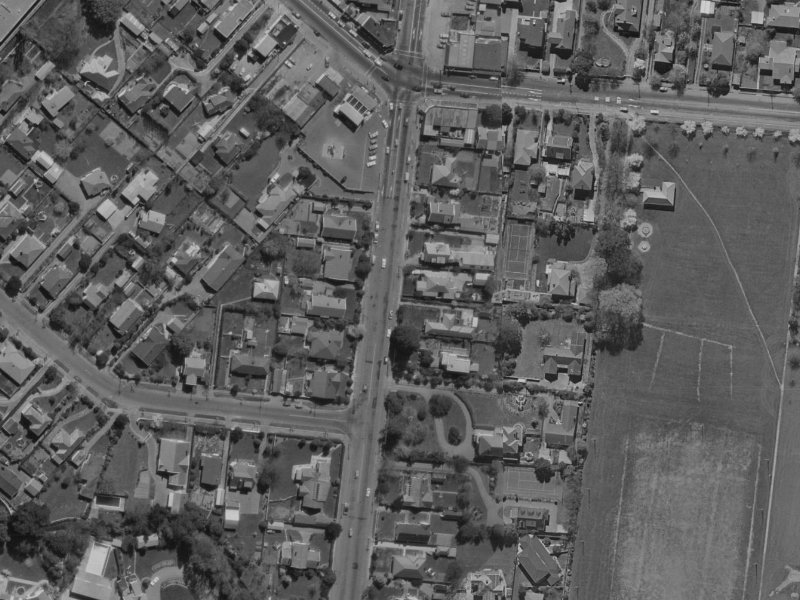 124-128 Clyde Road from the air, 1970-1974