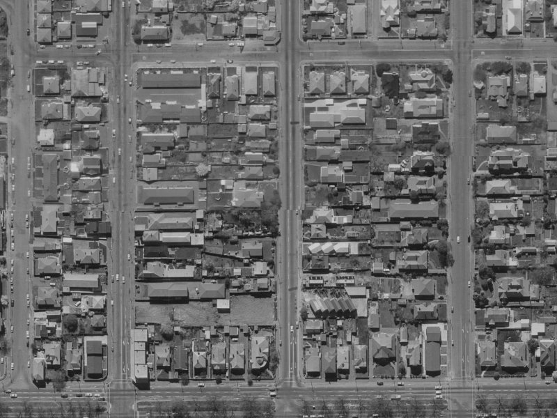 21 Sherborne Street from the air, 1970-1974