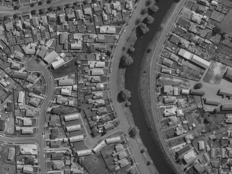 578 Avonside Drive from the air, 1970-1974