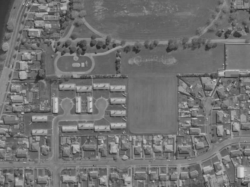 48 Mabel Howard Place from the air, 1970-1974