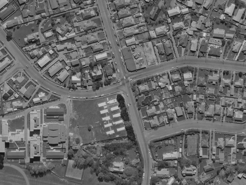 145-147 Ilam Road from the air, 1970-1974