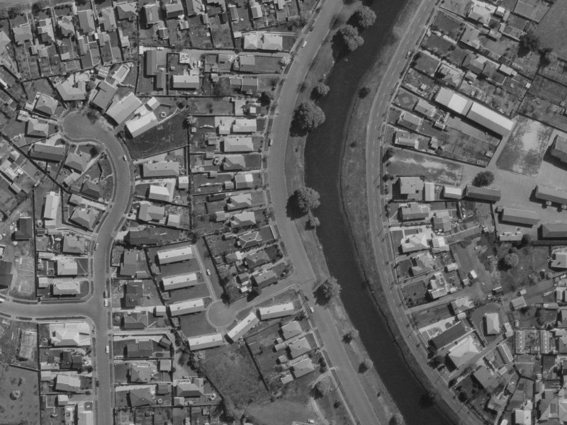 582 Avonside Drive from the air, 1970-1974