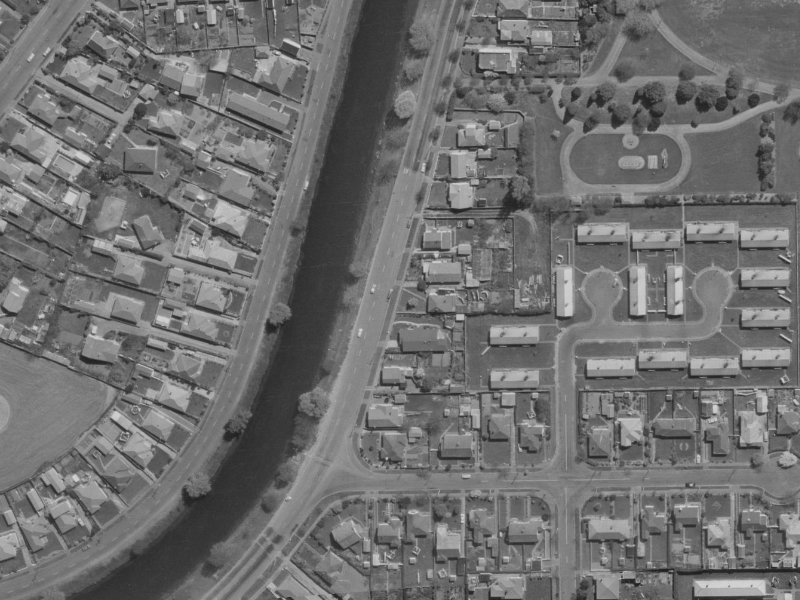 724 Avonside Drive from the air, 1970-1974