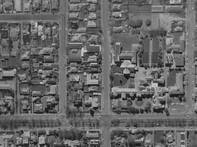 453 Durham Street North from the air, 1970-1974