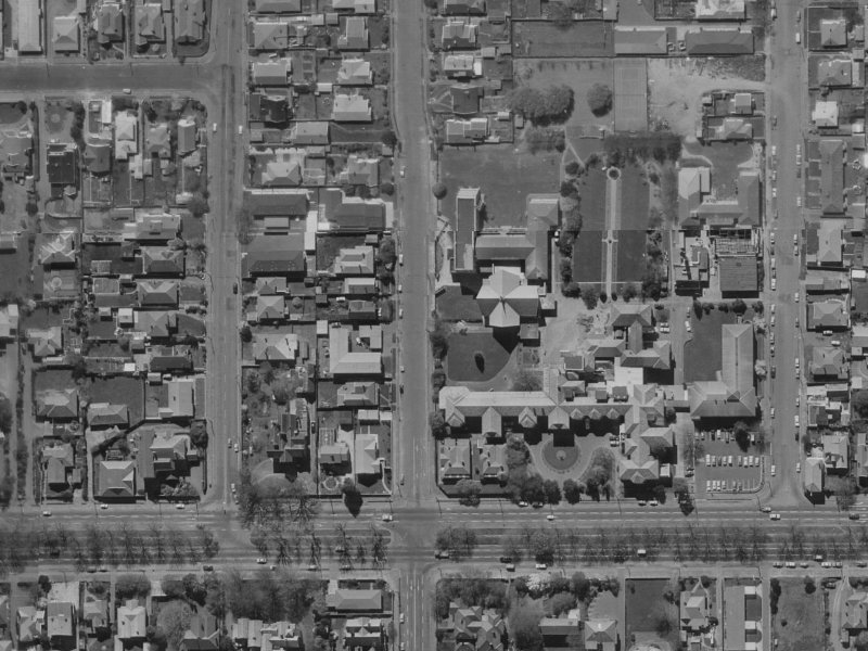 442 Durham St North from the air, 1970-1974