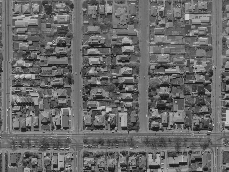 16 Sherborne Street from the air, 1970-1974