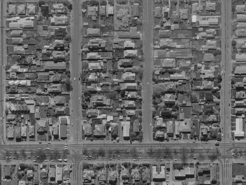 382 Manchester Street from the air, 1970-1974