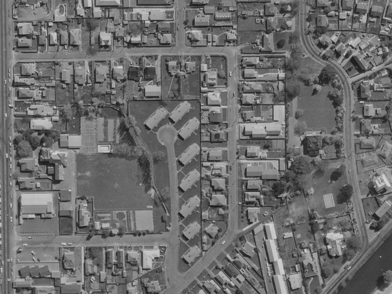19 Gowerton Place from the air, 1970-1974