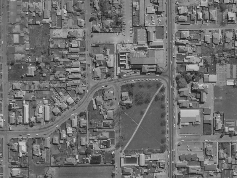 24–26 Pavitt Street from the air, 1970-1974