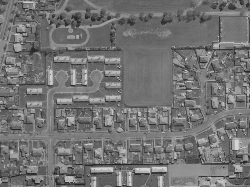 40 Mabel Howard Place from the air, 1970-1974