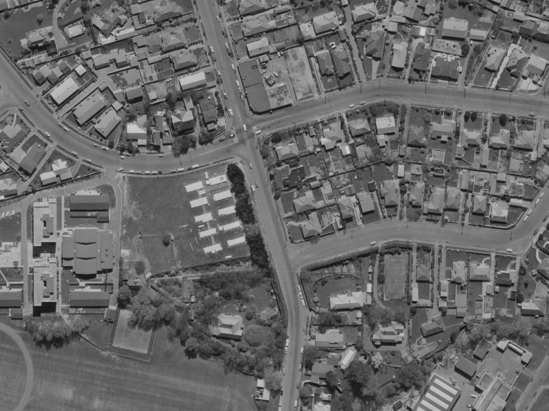 130 Ilam Road from the air, 1970-1974
