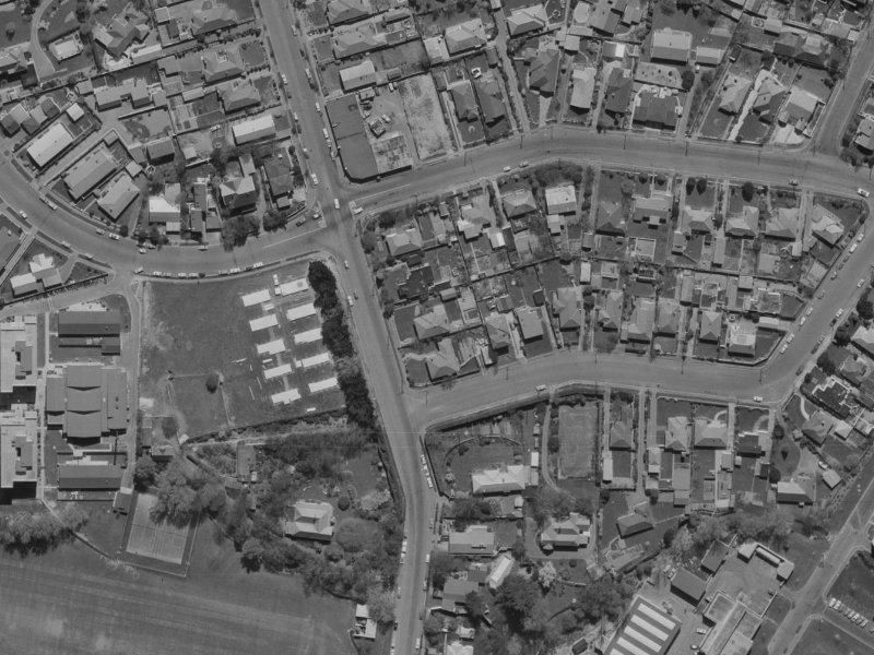 130A Ilam Road from the air, 1970-1974