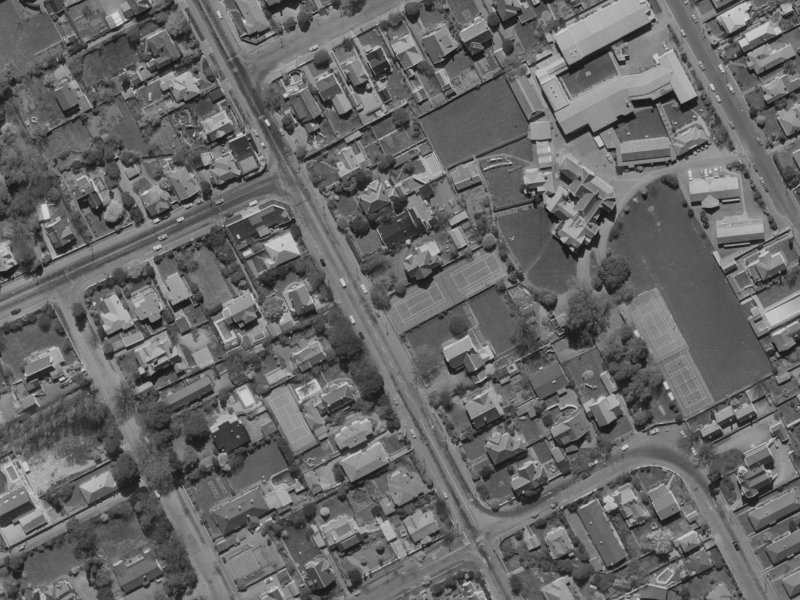 54 Rossall Street from the air, 1970-1974