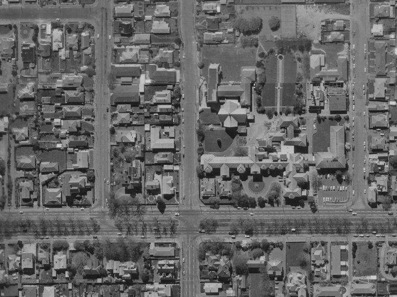 129 Bealey Avenue from the air, 1970-1974