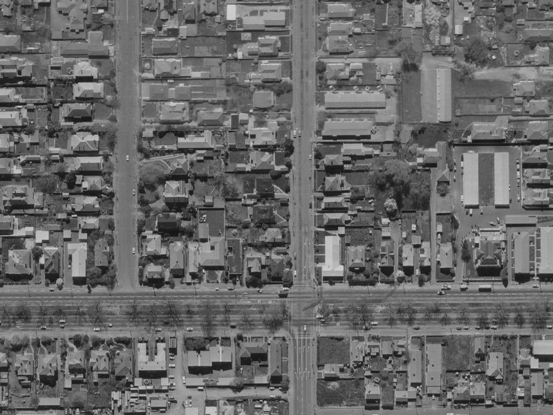 419 Madras Street from the air, 1970-1974