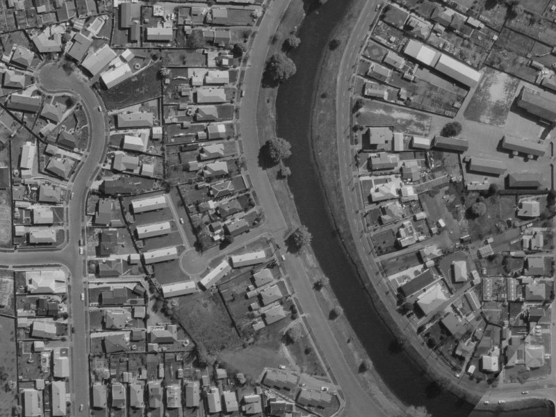 594 Avonside Drive from the air, 1970-1974