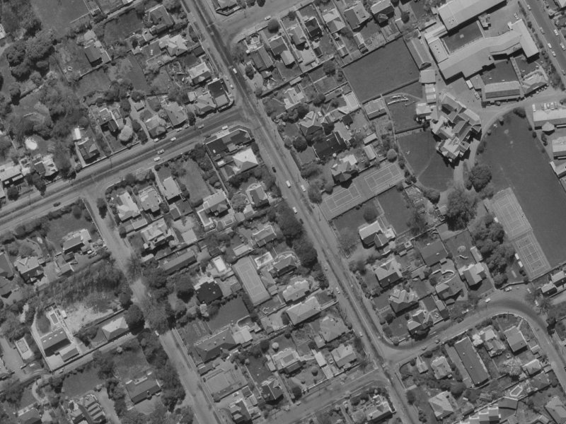 37A Rossall Street from the air, 1970-1974