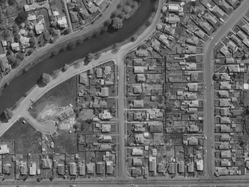 22 Bracken Street from the air, 1970-1974