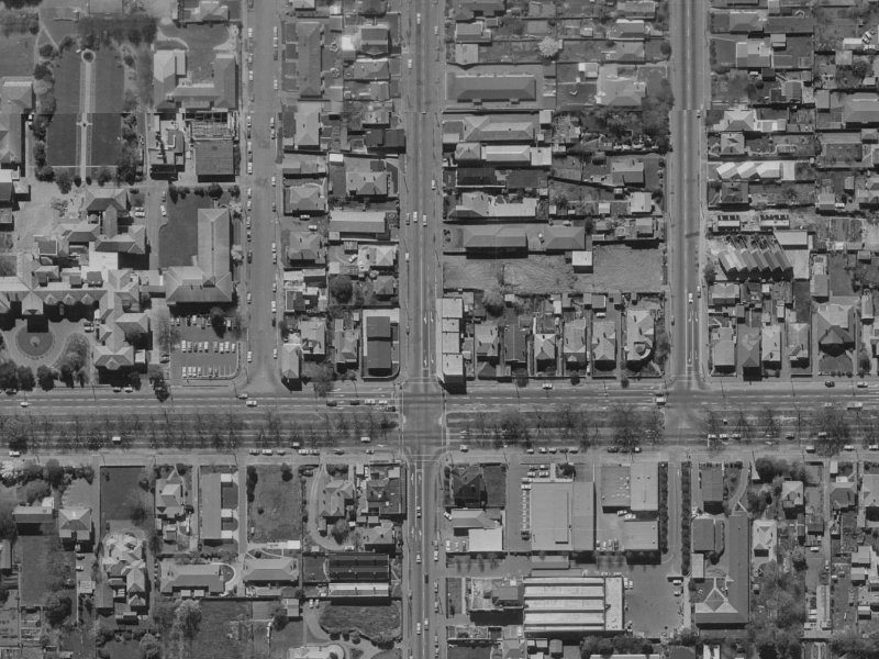 924 Colombo Street from the air, 1970-1974