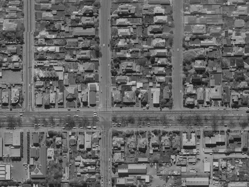 203 Bealey Avenue from the air, 1970-1974