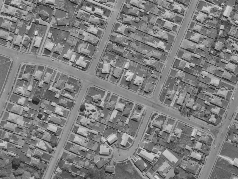 16A Staveley Street from the air, 1970-1974