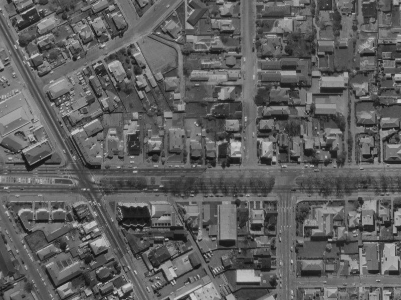 61 Bealey Avenue from the air, 1970-1974