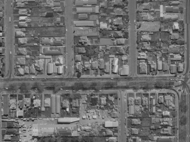311 Bealey Avenue from the air, 1970-1974